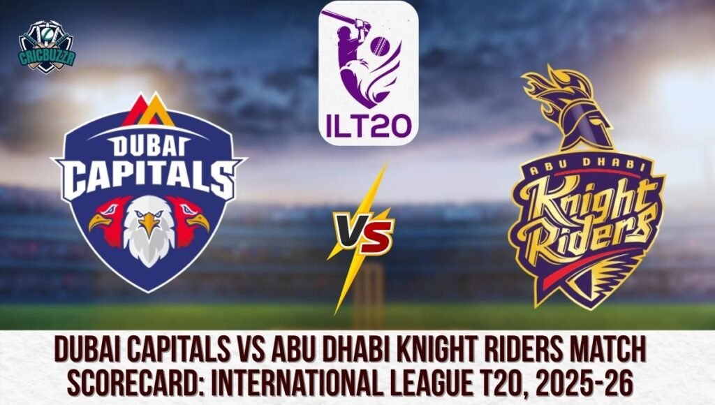 Dubai Capitals vs Abu Dhabi Knight Riders Match Scorecard