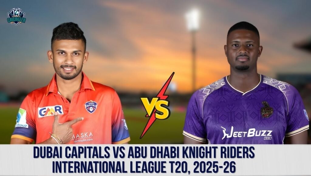 abu dhabi knight riders vs dubai capitals match scorecard